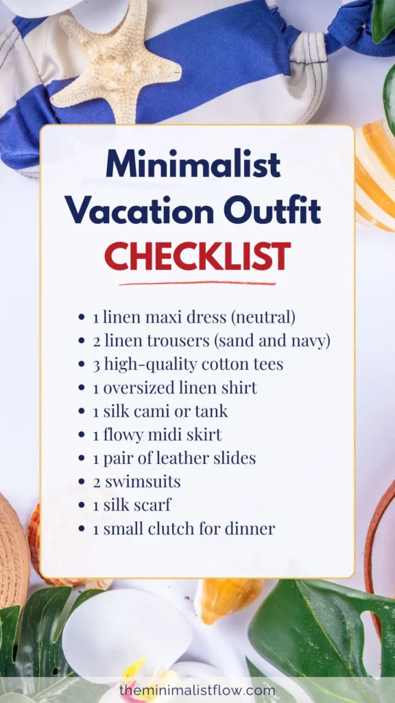 minimalist vacation outfits checklist
