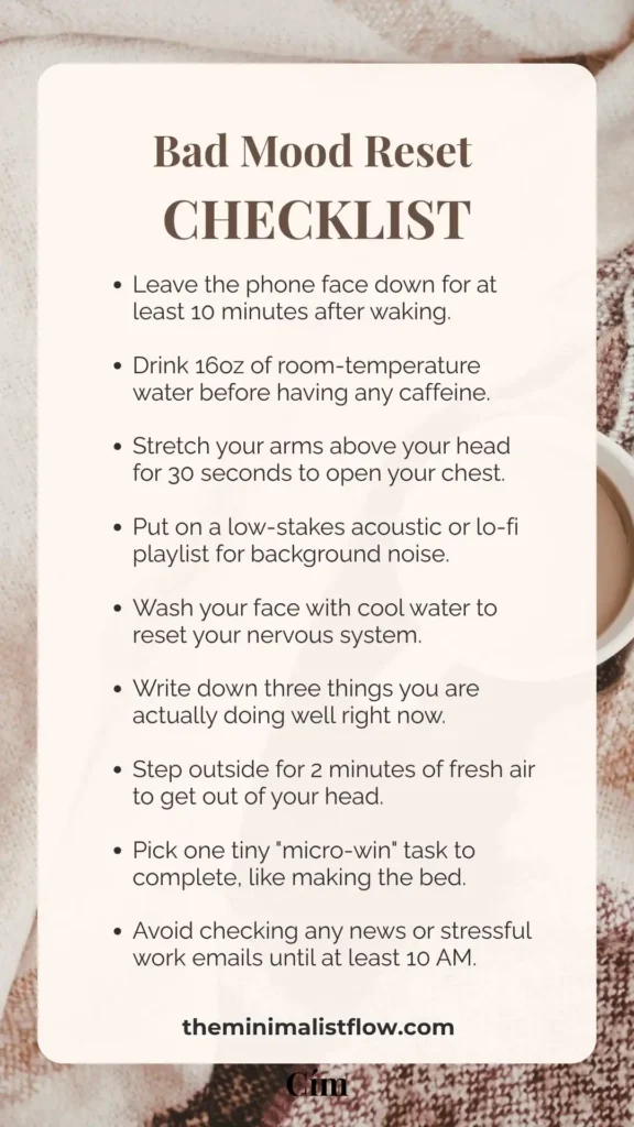 bad mood reset checklist