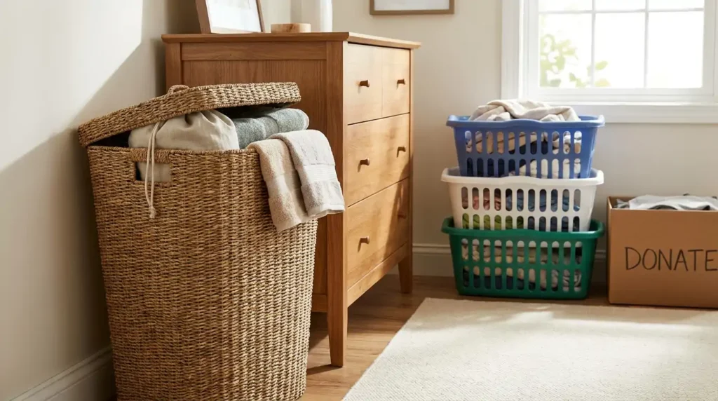 tall woven hamper
