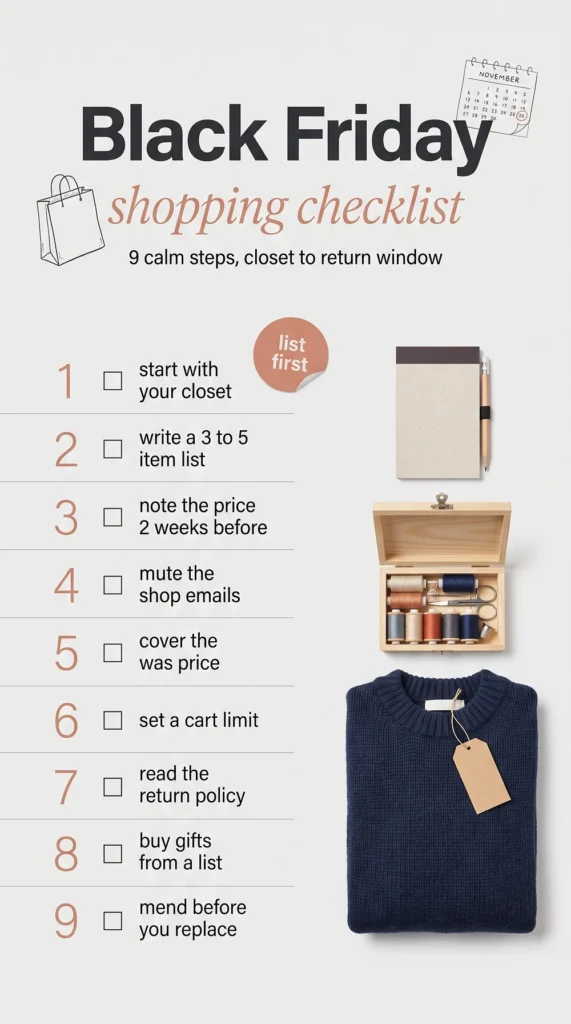 Black Friday shopping checklist: 9 Black Friday shopping tips, from starting with your closet to mending before you replace